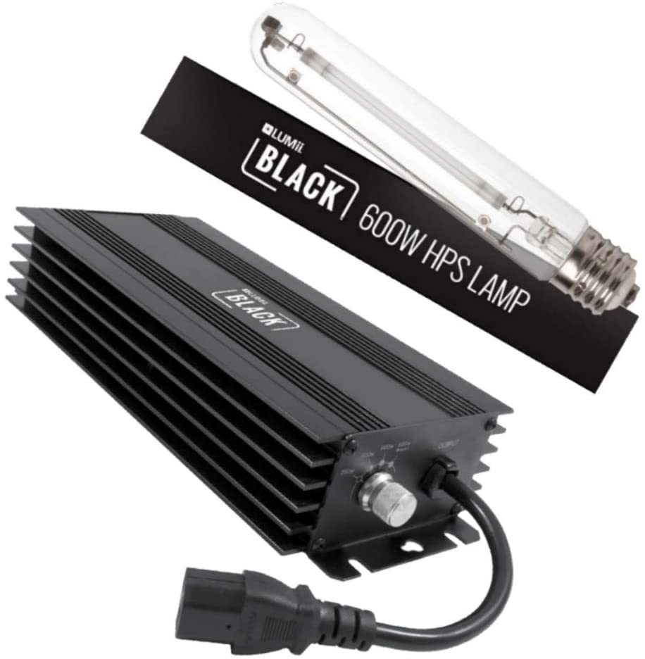 Choice of Lamp Lumii Black 600W Hydroponic Light Versatile Parabolic Reflector 